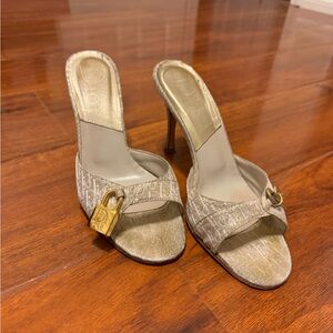Christian Dior Oblique Jacquard Canvas Lock and Key Sandals